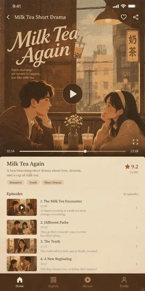AI电影天堂APP 全屏播放界面,展示剧集进度与选集